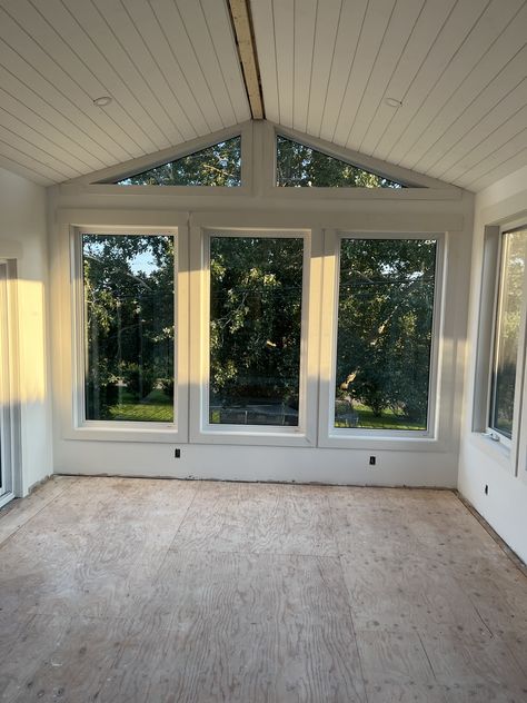 Sunroom Addition Off Bedroom, Sunroom With French Doors, Florida Room Addition, Add On Room To House, 4 Season Sunroom Ideas Room Additions, Small Sunroom Addition, Room Additions Off Kitchen, Sunroom Flooring Ideas, Four Seasons Room Addition