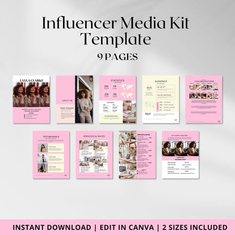 Influencer media kit | Rate Sheet | Social media kit | Influencer template | Canva media kit | RS02 Influencer Package, Influencer Template, Influencer Media Kit, Social Media Kit, Media Kit Template, Press Kit, Media Kit, Like Instagram, Instagram Story Template