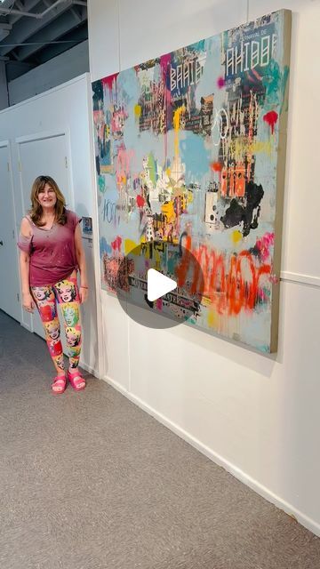 Bibby Gignilliat | Mixed Media on Instagram: "Steppin’ into Vanna White mode to give you a tour of my studio. Tomorrow (Saturday March 16th. I will be demoing my creative process ALL DAY for Artists at Work @icb_art along with about 50 artists. You can see a lot of new art and also maybe find a favorite piece. Stop by studio number 235 on the second floor. It’s a great event for the whole family. 
#MixedMediaWithBibby #MixedMedia #CollageArt #Collage #InteriorDesign #Homedecor #FunEvent #OpenStudios #artshow #UrbanArt #LargeArt #LivingRoomArt #ContemporaryArt #CorporateArt #ICBArtists #funevent #gallerytour #artshowroom #artgallery" Bibby Gignilliat, Artists At Work, Vanna White, Corporate Art, Fun Events, Large Art, Living Room Art, Creative Process, Urban Art