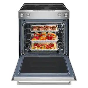 6.4 cu. ft. Slide-In Electric Range with Self-Cleaning Convection Oven in Stainless Steel Freestanding Range, Convection Range, Slide In Range, Single Wall Oven, Single Oven, Range Microwave, Outdoor Refrigerator, 5 Elements, Oven Cleaning