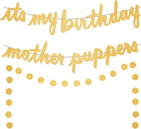 Mother Puppers, Dog Birthday Party Decorations, Puppy Dog Birthday Party, Dog Happy Birthday, Puppy Birthday Party, Dog First Birthday, First Birthday Banner, Puppy Birthday Parties, Birthday Mother