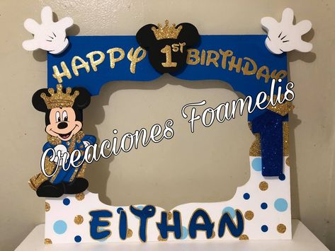 Royal Mickey Mouse Party, Prince Party Theme, Mickey Rey, Moose Birthday, Photobooth Frame, Mickey Baby Showers, Mickey First Birthday, Mickey 1st Birthdays, Mickey Mouse Themed Birthday Party