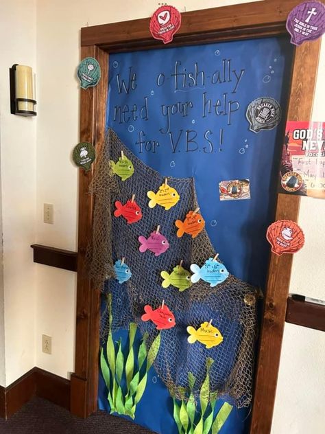 Vbs Door Decorations, Themed Door Decorations, Sea Decoration, Vbs 2024, Sea Decor, Door Decorations, Doors, How To Plan, Quick Saves