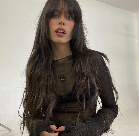 Alissa Salls, Black Mesh Long Sleeve, Fairy Photoshoot, Haircuts For Long Hair With Layers, Oli Sykes, Alternative Makeup, Witch Outfit, Long Brown Hair, Grunge Girl