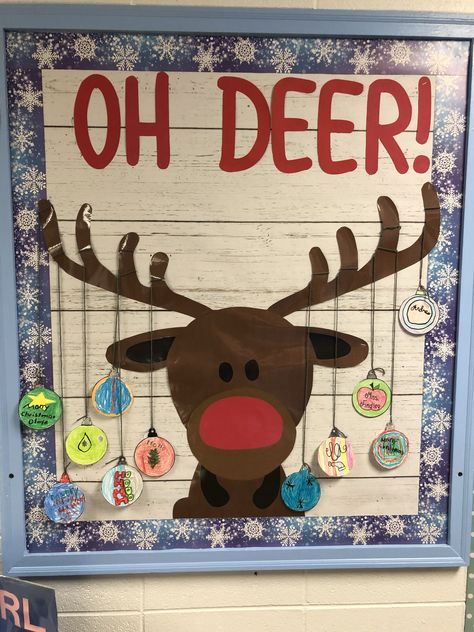 Oh Deer Bulletin Board, Deer Bulletin Board Ideas, Reindeer Bulletin Board, Twos Activities, Reindeer Bulletin Boards, Daycare Worksheets, Snow Facts, Toddler Bulletin Boards, Wolf Magic