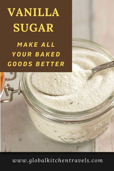 Homemade Vanilla Bean Sugar will make all your baked goods even better. It's also a delicious addition to your morning coffee or tea. Baking Basics #baking #vanilla Homemade Vanilla Sugar, How To Make Vanilla Sugar, Vanilla Sugar Recipe, Homemade Powdered Sugar, Flavored Sugars, Vanilla Bean Recipes, Coffee Content, Diy Extracts, Vanilla Bean Sugar