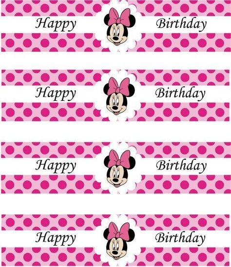 Minnie Mouse Water Bottle Labels, Cupcakes Minnie Mouse, Minnie Mouse Cake Pops, Minnie Mouse Cupcake Toppers, Minnie Cupcakes, Minnie Mouse Birthday Party Decorations, Minnie Mouse Cupcakes, Minnie Mouse 1st Birthday, Minnie Birthday Party