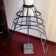 Buy HappyStory Crinoline cage Hoop Skirt Petticoat Pannier 5 Hoops Bustle cage (Black Front-Open) at Amazon.in Cage Hoop Skirt, White Black Wedding, Cage Skirt, Crinoline Skirt, Gothic Wedding Dress, Hoop Skirt, Victorian Wedding, Wedding Accessory, Medieval Dress