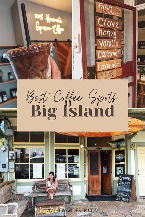 Best Coffee in Kona and Hilo: My Top 7 • Viv the Wanderer • Travel and Coffee Shopping On The Big Island Hawaii, Shopping In Kona Hawaii, Kona Restaurants The Big Island, Hawaii Kona Big Island, Kona Hawaii Outfits, Kona Hawaii Food, Big Island Hawaii Food, Kona Coffee Hawaii, Tropical Cafe