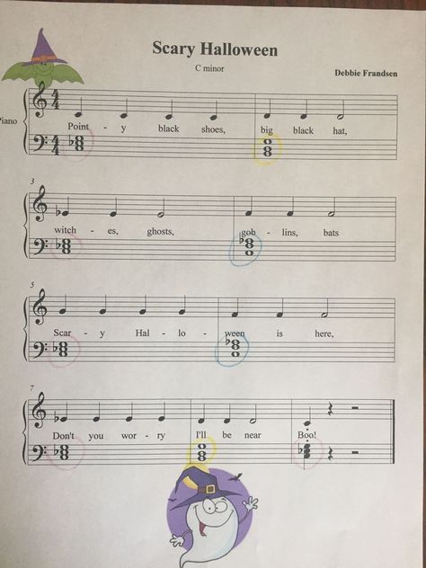 Halloween Piano Sheet Music, Halloween Piano, Piano Worksheets, Queen Creek Arizona, Piano Easy, Piano Music Easy, Beginner Piano Music, Sight Reading, Halloween Journal