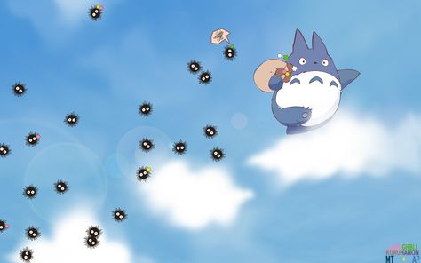 /My Neighbor Totoro/#912758 - Zerochan | Hayao Miyazaki | Studio Ghibli / Totoro and Susuwatari Totoro Soot Sprites, Soot Sprites, Cloud Wallpaper, Wallpaper Collection, My Neighbor Totoro, Hayao Miyazaki, Original Wallpaper, Sky And Clouds, Backgrounds Free