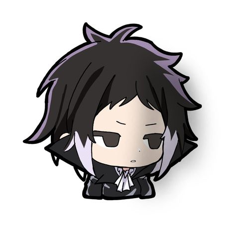 Chibi Bsd Characters, Bsd Emojis, Yumeno Wallpaper, Sigma Nikolai, Bsd Stickers, Akutagawa Atsushi, Gin Akutagawa, Genshin Stickers, Sarada Cosplay