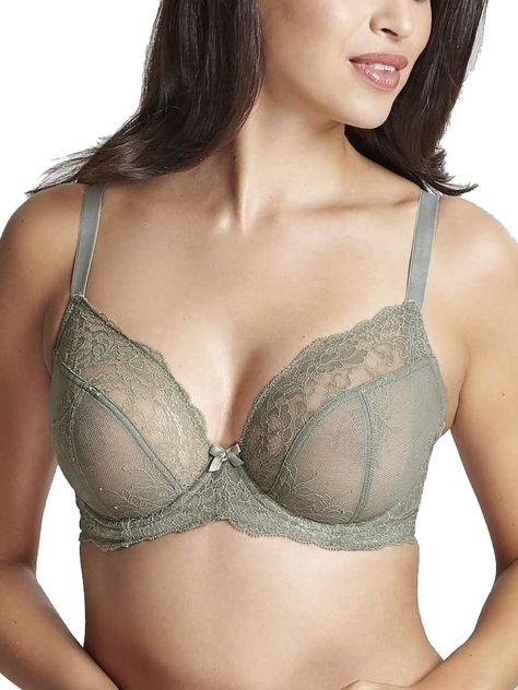 Low Cut Outfit, Panache Bras, Bra Bags, Stretch Lace Top, Lace Bra Top, H Cup, Lacy Bra, Satin Ribbon Bow, Comfortable Bras