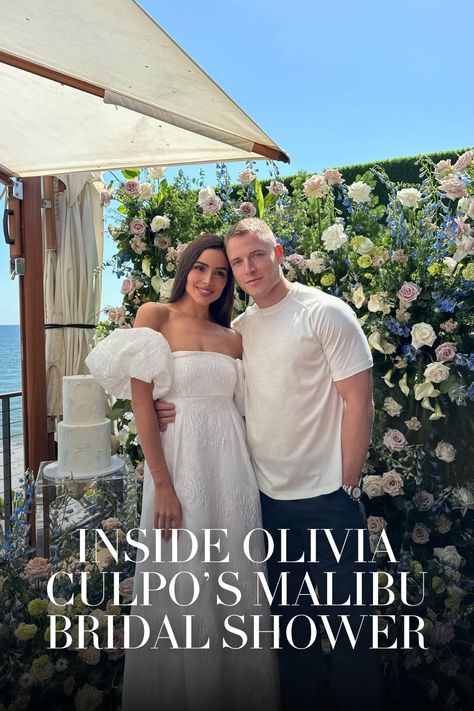 Still can't get over Olivia Culpo's Malibu bridal shower dreamy fairy tale! From her elegant white dress to the stunning ocean views, every detail was perfect. See more of this magical celebration right here! Click to explore! Olivia Culpo Wedding Dress, Olivia Culpo Wedding, Elegant White Dress, Olivia Culpo, Luxe Wedding, Floor Length Gown, Diy Bouquet, Ocean Views, Wedding Advice