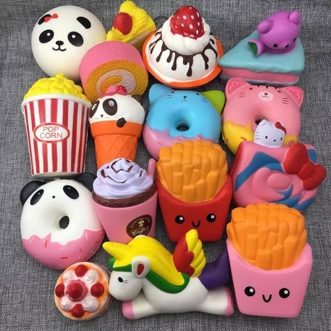 Vintage Shears, Big Squishies, Zuru Rainbocorns, Food Squishy, Silly Squishies, Shopkins Birthday Cake, Squishy Ideas, Squishy Kawaii, Popcorn Mix