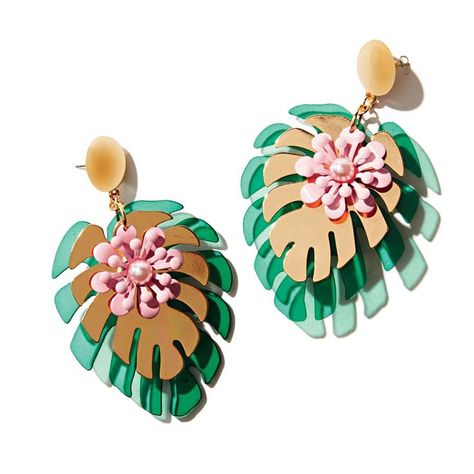 Tropical: ASOS Palm Earrings  #travelclothing #traveloutfit #vacation #vacationoutfit #vacayoutfit #summerstyle #summeroutfit #summerclothing Tropical Accessories, Tropical Outfits, Luau Outfits, Snow Bird, Tropical Party Decorations, Tropical Earrings, Tropical Jewelry, Havana Nights, Cowgirl Bling