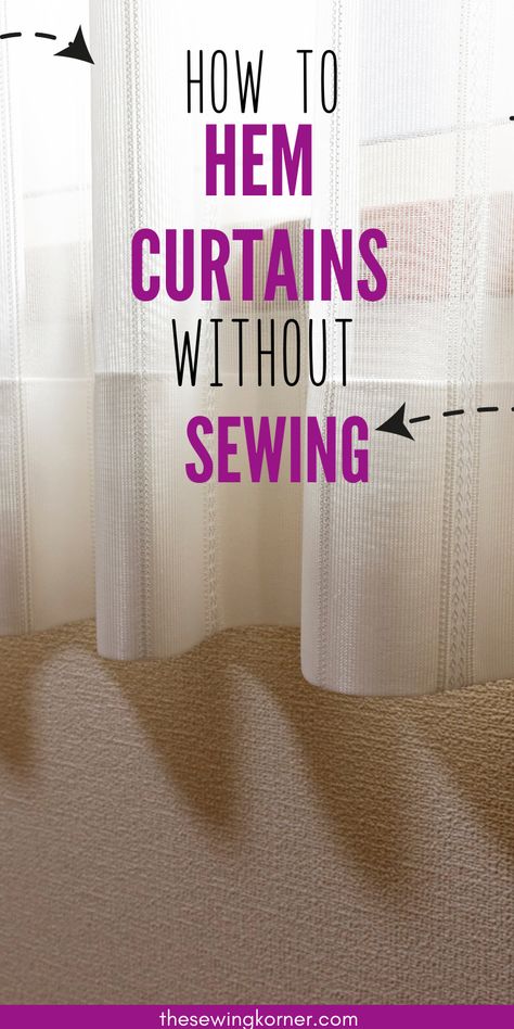 Before you decide how to hem curtains without sewing, it’s a good idea to know exactly how long your curtains should be. Keep in mind that there are dozens of types of curtains, and the size, the fabric that is used, and even the style of the curtains all vary and have different rules. Hemming Curtains, Hem Curtains, How To Hem Curtains, Shear Curtains, Sewing Classes For Beginners, Curtains Without Sewing, Sew Curtains, Nordic Winter, Curtain Weights