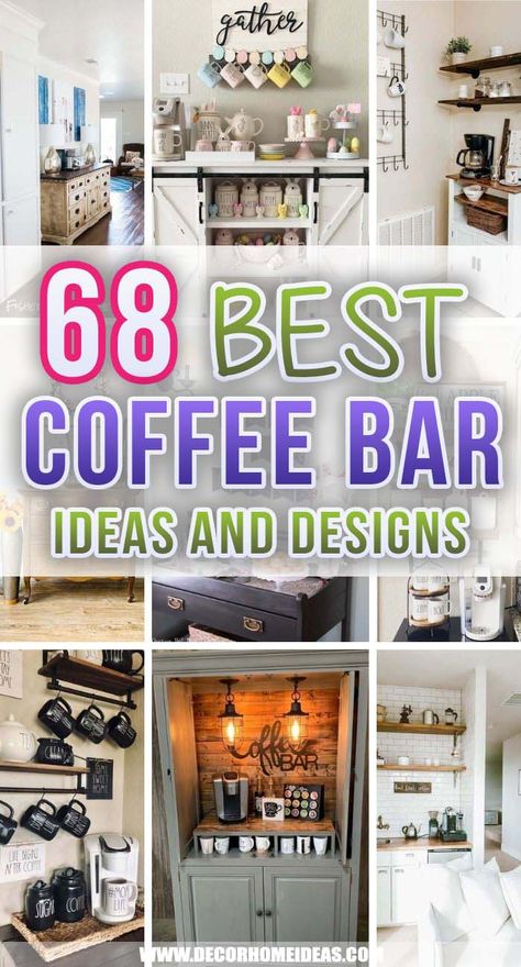 Coffee And Juice Bar Ideas At Home, Home Decor Coffee Bar, Coffee Nook Ideas Small Spaces Bar Areas, Decorating Ideas For Coffee Bar, Coffee Bar Cabinets Ideas, Ultimate Coffee Bar, Tea Cart Coffee Station, Coffee Station Ideas Apartments, Coffee Bar Lights