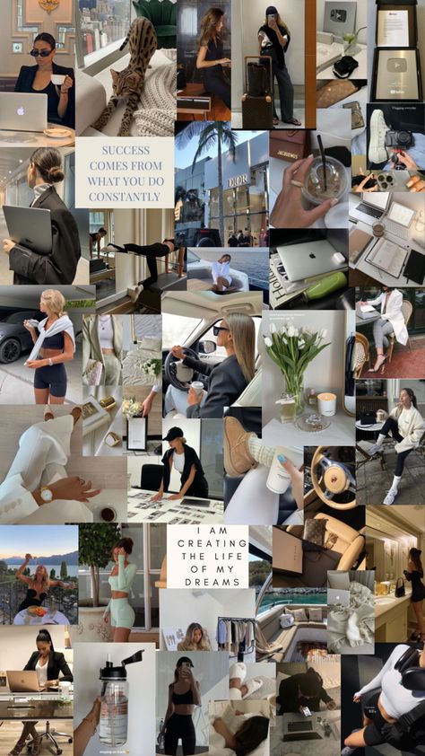 Businesswoman Vision Board, Health Collage Aesthetic, Manifestation Board Aesthetic, Businesswoman Aesthetic Wallpaper, Succesfull Woman Aesthetic Wallpaper, Business Management Student Aesthetic, Business Woman Vision Board, Succesfull Woman Vision Board, Manifest Collage