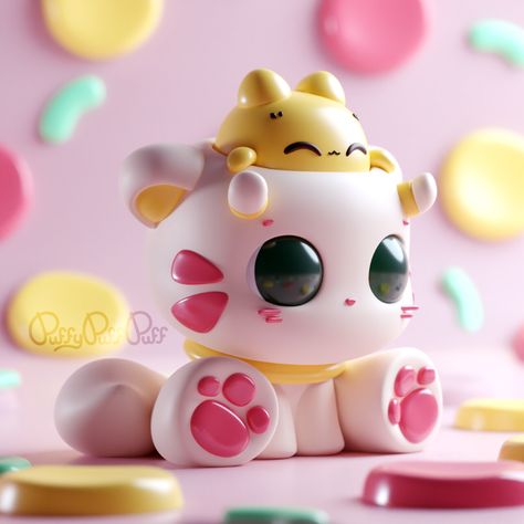 ArtStation - HakiBobi Classic, Puffy puffpuff Art Toys Design, Vinyl Art Toys, Kawaii Toys, Mini Series, 3d Artwork, Mascot Design, Clay Art Projects, Vinyl Toys, Designer Toys