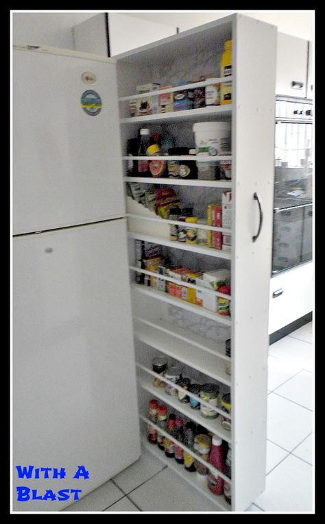 DIY - Grocery Slider !! ... so easy, I can not believe we did not make this sooner! Kitchen Cabinet Storage Solutions, Grocery Organization, Cabinet Storage Solutions, Diy Pantry, Kitchen Cabinet Storage, Kitchen Redo, Trendy Kitchen, Favorite Kitchen, Kitchen Projects