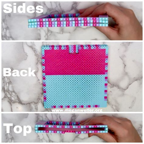 DIY Perler Bead Frame - Custom Frame for any sized item! Perler Bead Shelf, Stretch Beaded Bracelets Diy, Bead Frames, Hamma Beads, Bead Frame, Beads Pictures, Diy Perler Beads, Custom Picture Frame, Fuse Beads