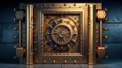 Bank vault with open door. Store Gold bar. Generative AI stock image Old Bank Vault, Bank Vault Door, Gold Vault, Bank Vault, Vault Doors, Bar Stock, Open Door, Vaulting, Family Heirloom