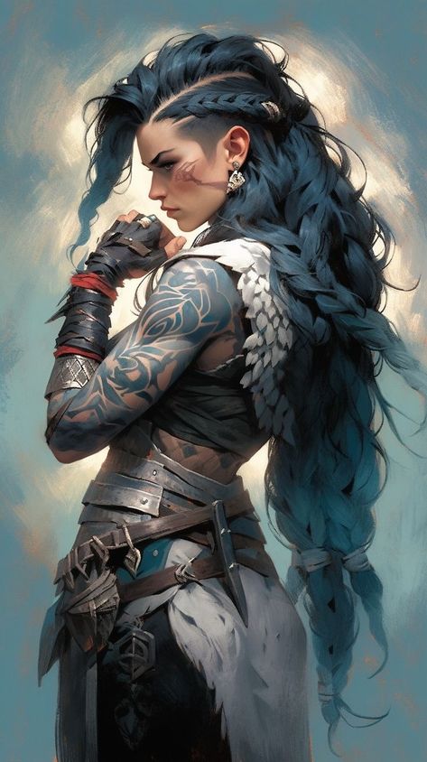 Barbarian Dnd Art, Viking Dnd Character, Viking Female Art, Fantasy People Art, Dnd Barbarian Woman, Barbarian Woman Art, Female Barbarian Character Design, Fantasy Viking Art, Viking Fantasy Art