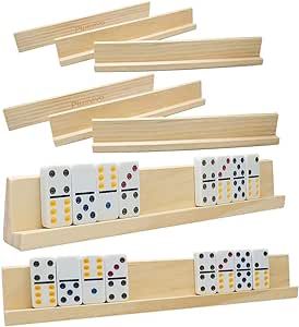 Domino Racks Set of 8, Mexican Train Dominoes Trays, Wooden Domino Holders for Mexican Train, Chickenfoot Combo, Mahjong and Other Dominoes Games13.97 x 2 x 1.18 Inches - Dominoes NOT Included Mexican Train Dominoes, Training Chickens, Wooden Alphabet Puzzle, Mexican Train, How To Play Dominoes, Board Game Storage, Domino Games, Game Storage, Tile Games