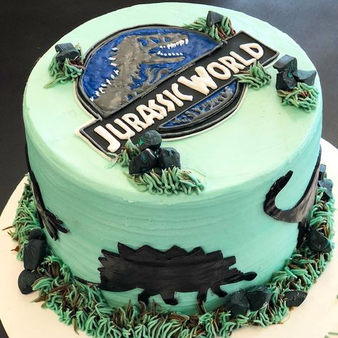 Jurassic World Cake Custom Cake Jurassic Park The Pantry KC Bakery & Cafe Lenexa, Kansas Kansas City Bakery Jurassic World Cake, Festa Jurassic Park, World Cake, Jurassic Park Birthday Party, Jurassic Park Birthday, Dinosaur Birthday Party Decorations, Dino Cake, Dark Chocolate Fudge, Dinosaur Birthday Cakes