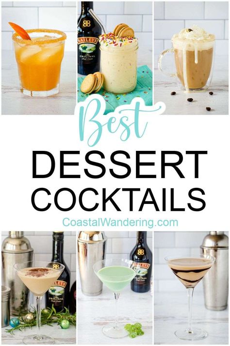 Dessert Cocktails Alcohol, Birthday Cake Cocktail Recipes, Booze Desserts Easy, Alcoholic Dessert Drinks, Desert Drinks Alcohol, Desert Cocktail Recipes, Dessert Drink Recipes, Desert Martini, Dessert Cocktail Recipes