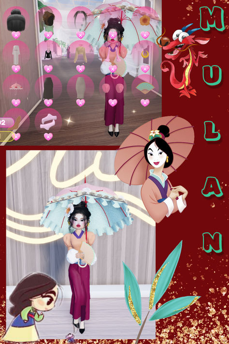 Disney Princess Mulan inspired. VIP items were used. Disney Princess Mulan, Princess Mulan, Mulan, Dress To Impress, Disney Princess, Disney, Quick Saves