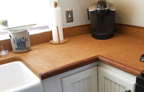 Cork Countertops for Tiny House Kitchen Countertop Choices, Cork Kitchen, Ikea Mirror Hack, Ikea Mirror, Ikea Closet, Cork Tiles, Cork Diy, Eco Friendly Kitchen, Kitchen Benches