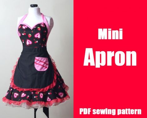 Ruffled Apron Pattern Free, Apron Pattern Free Vintage, Vintage Apron Pattern Free, Pinafore Apron Pattern Free, Apron Patterns Free, Free Apron Patterns, Free Pinafore Pattern, Pinafore Apron Pattern, Retro Apron Patterns