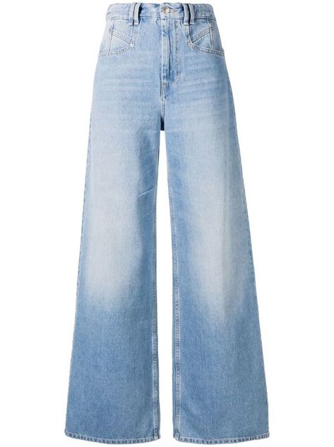 ISABEL MARANT Lemony wide-leg Jeans - Farfetch Farfetch Jeans, Jeans Png, Wide Leg Denim, Preppy Outfits, Pants Outfit, Waist Belt, Welt Pockets, Wide Leg Jeans, Isabel Marant