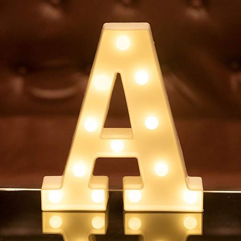 Led Letter Lights, Girls Boho Bedroom, Wedding Bar Decor, Letter Lights, Alphabet Lighting, Christmas Night Light, Round Gold Mirror, Movie Birthday Party, Lighted Marquee Letters