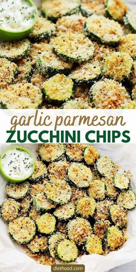 Enjoy the perfect snack with our Baked Zucchini Chips. Coated with garlic and Parmesan, they're crispy, flavorful, and simple to make. Garlic Parmesan Zucchini, Baked Zucchini Chips, Parmesan Zucchini Chips, Easy Dinners For Kids, Inexpensive Dinner Recipes, Zucchini Chips Baked, Baked Zucchini, Bake Zucchini, Zucchini Chips