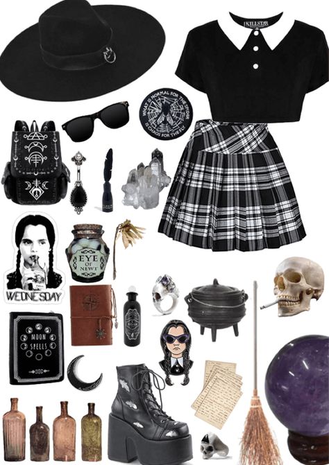 Teenage Witch Outfits, Dark Cottagecore Witch Outfits, Teenage Witch Aesthetic Outfit, Bog Witch Aesthetic Outfit, Purple Witch Aesthetic Outfit, Modern Witch Fashion, Witch Outfit, Disney Inspired Fashion, Teenager Outfits