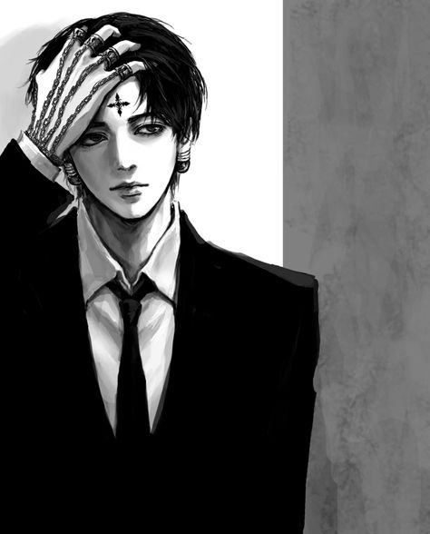 Hunter x Hunter ☆ Chrollo Lucilfer (Kuroro Rushirufuru) Fan Art by namusw Chrollo Lucilfer, Suit And Tie, A Man, The Story, Wattpad, Anime