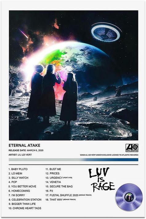 Lil Uzi Vert Music Posters Eternal Atake Poster Music Album Cover Signed Limited Canvas Wall Art Picture Print Modern Bedroom Wall Decor for Room Aesthetic Living Room Unframed 16x24inch(40x60cm) Decor For Room Aesthetic, Modern Bedroom Wall Decor, Eternal Atake, Modern Bedroom Wall, Aesthetic Living Room, Poster Music, Lil Uzi, Wall Art Picture, Music Posters