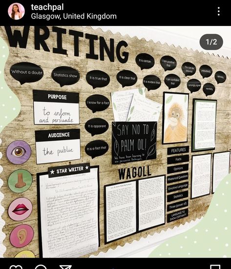 Reading Working Wall, Year 7 Classroom Ideas, Secondary School English Displays, Year 5 Literacy Working Wall, Display Student Writing, Display Writing In Classroom, Literacy Display Ks2, Literacy Display Year 1, Ks1 English Display