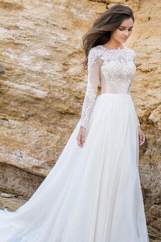 Elegant Wedding Dress,Lace Wedding Dresses,Long Sleeves Wedding Dresses,Beach Wedding Dresses,A Line Wedding Dress,Simple Formal Wedding Dresses Plus Size OK241 Sleeved Wedding Dress, Long Sleeve Bridal Gown, Lace Applique Wedding Dress, Beach Wedding Dresses, Boda Mexicana, Aline Wedding Dress, Wedding Dresses 2018, Wedding Dress Chiffon, Dresses Chiffon