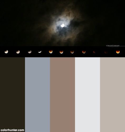 Lunar Eclipse Color Scheme from colorhunter.com Lunar Color Palette, Eclipse Color Palette, Solar System Art, Lunar Phase, Lunar Eclipse, Solar System, Color Scheme, Film Festival, Color Schemes