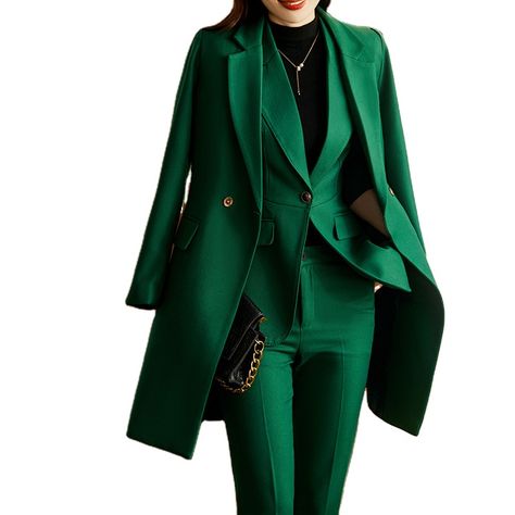 New Arrival Women'S Single Formal Regular Fit Button Elegant Slim Business Women Windbreaker Suits https://m.alibaba.com/product/1600677983850/New-Arrival-Women'S-Single--Formal.html?__sceneInfo={"cacheTime":"1800000","type":"appDetailShare"} Business Women Suits, Office Work Wear, Long Blazer Jacket, Woman Suit, Women Suits, Pant Suits, Stylish Pants, Dress Suit, Women Formals