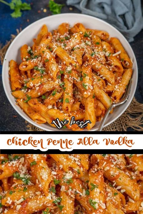 Pasta A La Vodka Chicken, Penne Ala Vodka With Chicken, Chicken A La Vodka Recipes, Chicken With Vodka Sauce, Chicken And Vodka Sauce Recipes, Chicken Vodka Sauce, Chicken A La Vodka, Chicken In Vodka Sauce, Chicken Alla Vodka