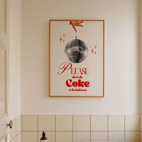 Please don't do coke in the bathroom printable trendy wall art print funky eclectic poster for bedroom college dorm instant digital download Bedroom Art Prints, Eclectic Poster, College Dorm Art, Bathroom Printable, Poster For Bedroom, Trendy Art Prints, College Bedroom, Cocktail Lounge, Dorm Art