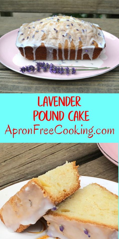 Lavender Pound Cake • Apron Free Cooking Lavender Loaf Cake, Lavender Pound Cake Recipe, Lavender Pound Cake, Sour Cream Potato Salad, Classic Pound Cake Recipe, Classic Pound Cake, Sour Cream Potatoes, Buttermilk Pound Cake, Moist Pound Cake