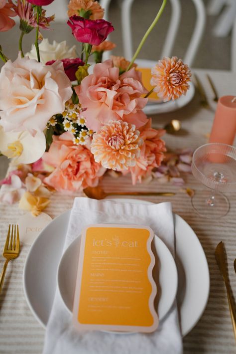 Orange And Pink Wedding, Event Florals, Wedding Color Pallet, Bridal Shower Inspo, May Weddings, Floral Table, Fantasy Wedding, September Wedding, Wedding Mood Board