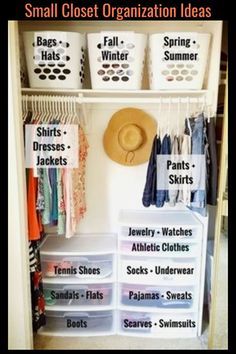 Closet Organization Ideas Diy, Small Clothes Closet Organization, Small Clothes Closet, Ideas For Small Closets, Closet Organizer Plans, Dorm Room Closet, Apartment Closet Organization, Organizing Walk In Closet, Closet Room Organizer