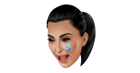 Kim Kardashian Announces New Kimoji Kim Kardashian Cry Face, Kim Kardashian Crying, Kim Kardashian Cry, Crying Cartoon, Crying Emoji, Crying Face, Kim K, Kim Kardashian, Mood Pics